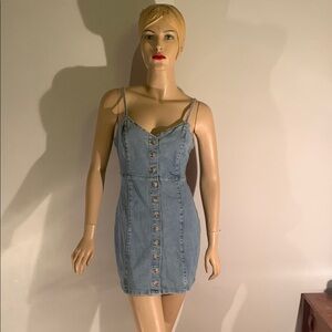 Garage Light Blue Denim Mini Dress